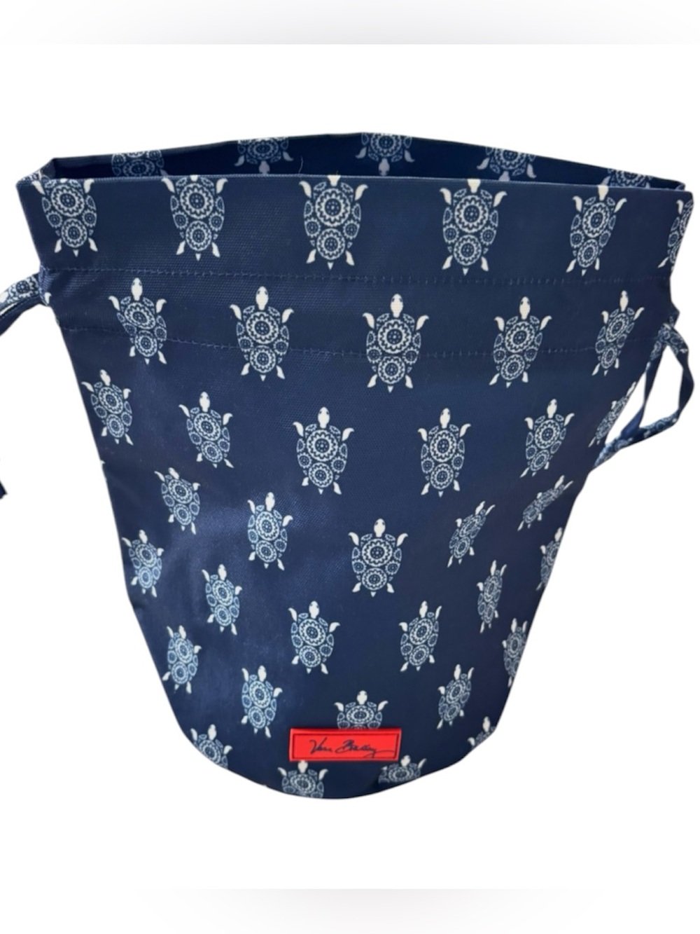 NWOT Vera Bradley Navy Turtle Drawstring Bucket Tote Cosmetic Bag